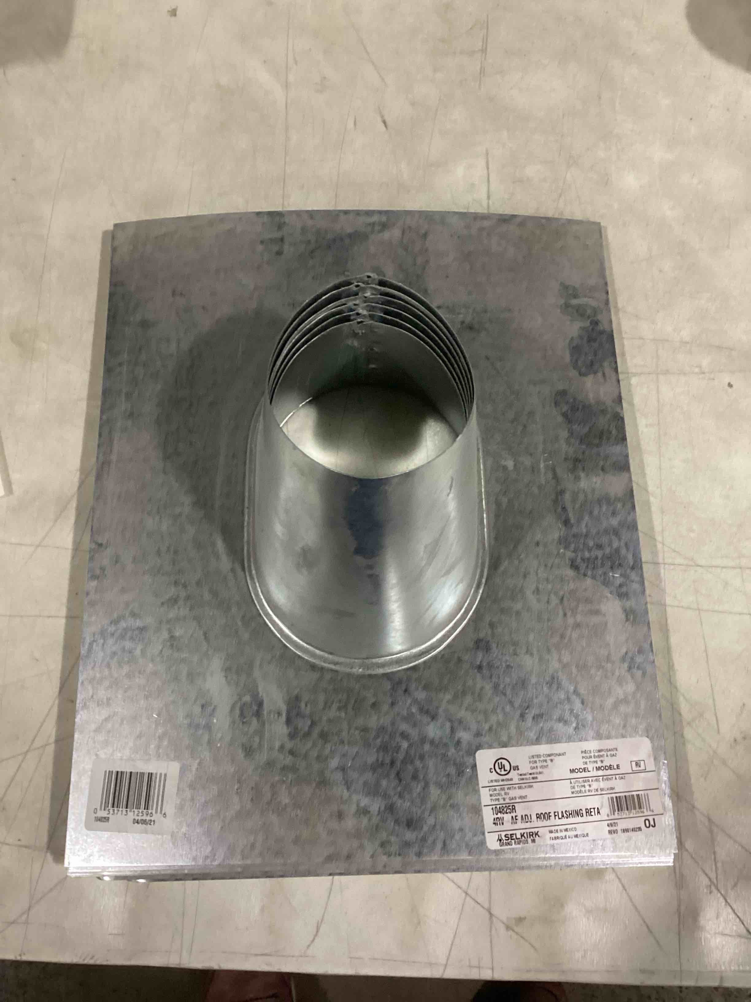 listed component for type b gas vent