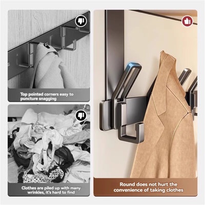 Aluminum Alloy Over-The-Door Hook Rack