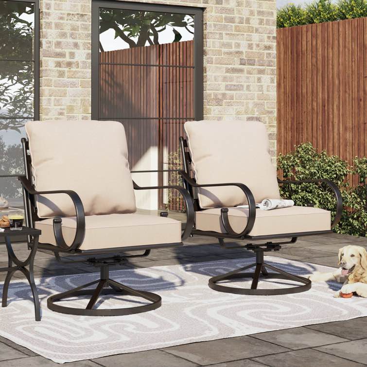 Arriona Swivel Patio Lounge Chair with Cushions