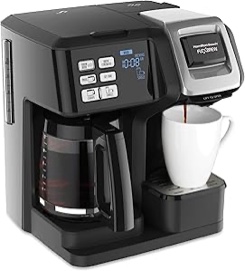 Hamilton Beach FlexBrew Trio 2-Way Coffee Maker, Compatible with K-Cup Pods or Grounds, Combo, Single Serve & Full 12c Thermal Pot, Black and Stainless – Fast Brewing