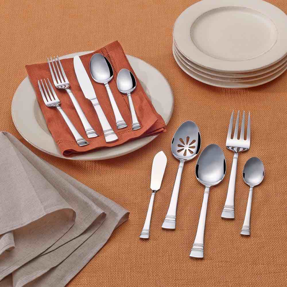 INCOMPLETE Sapphire Bay 53-Piece Stainless Steel Flatware Set, Service for 8