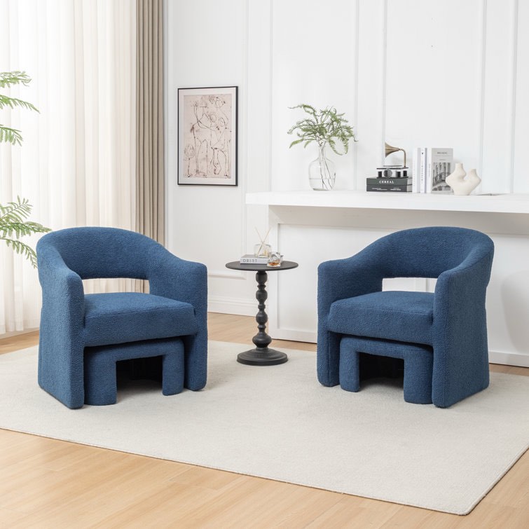 torrence upholstered barrel chair with ottoman