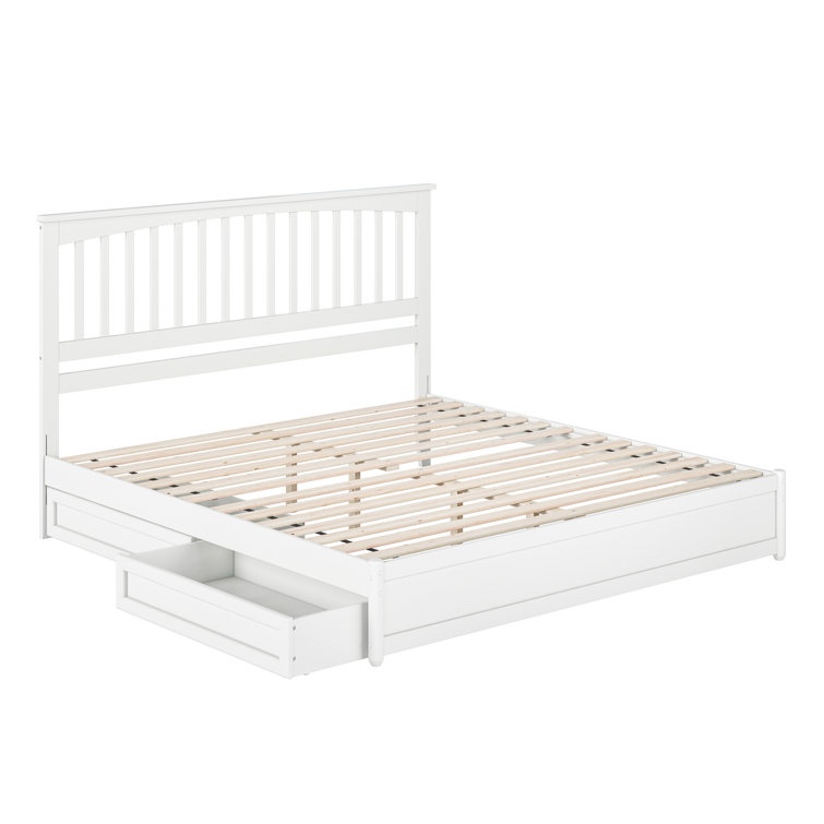 asparas solid wood storage platform bed with footboard and under bed drawers