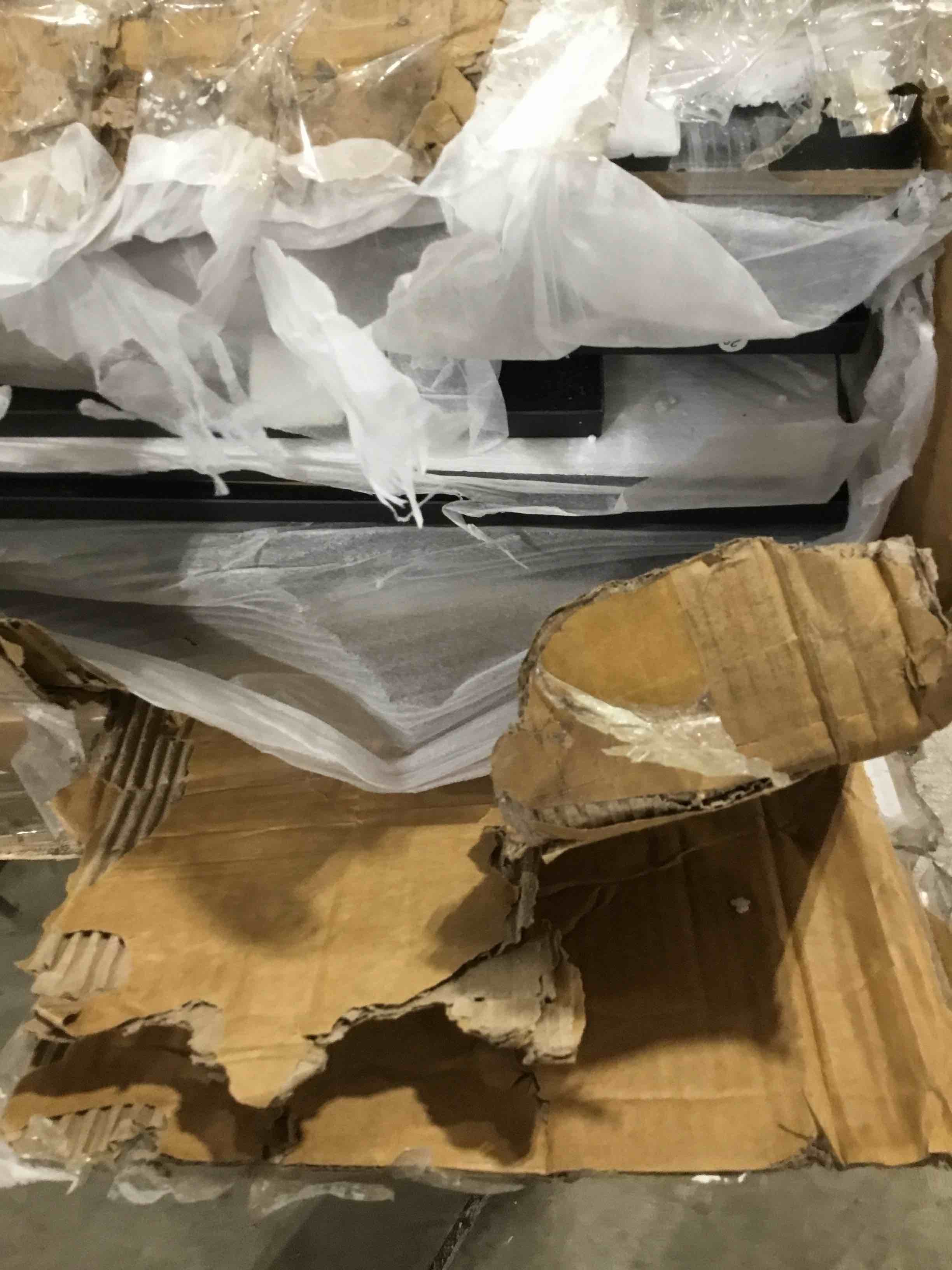 Condition photo showing As Is for 160 pantry cabinet black box 1