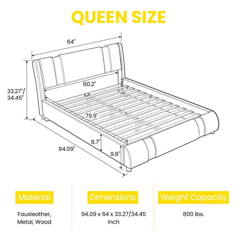 blountsville sleigh bed size queen