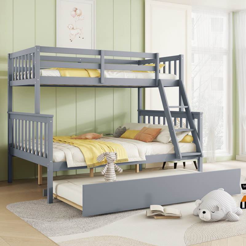 sotion solid wood standard bunk bed with trundle by harriet bee
