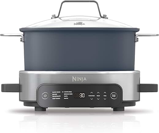 Ninja MC1101 Foodi Everyday Possible Cooker Pro, 8-in-1 Versatility, 6.5 QT, One-Pot Cooking, Replaces 10 Cooking Tools, Faster Cooking, Family-Sized Capacity, Adjustable Temp Control, Midnight Blue