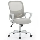 edx Desk Chair with Ergonomic Lumbar Support for Home, Office, Bedroom, 250lbs, Grey
