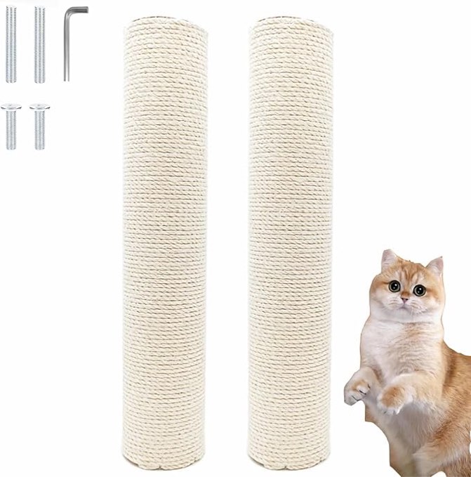 TRIXIE Replacement Cat Scratching Post 19.7 Inch - with Durable Sisal Rope 2 pcs 