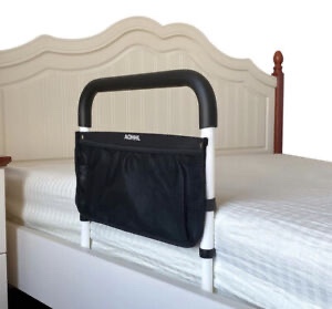 AOOHL Bed Rails for Elderly Adults Safety with Adjustable Heights Storage Pocket