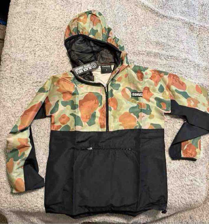 BRCC Packable Anorak Windbreaker Green Camo Size XL
