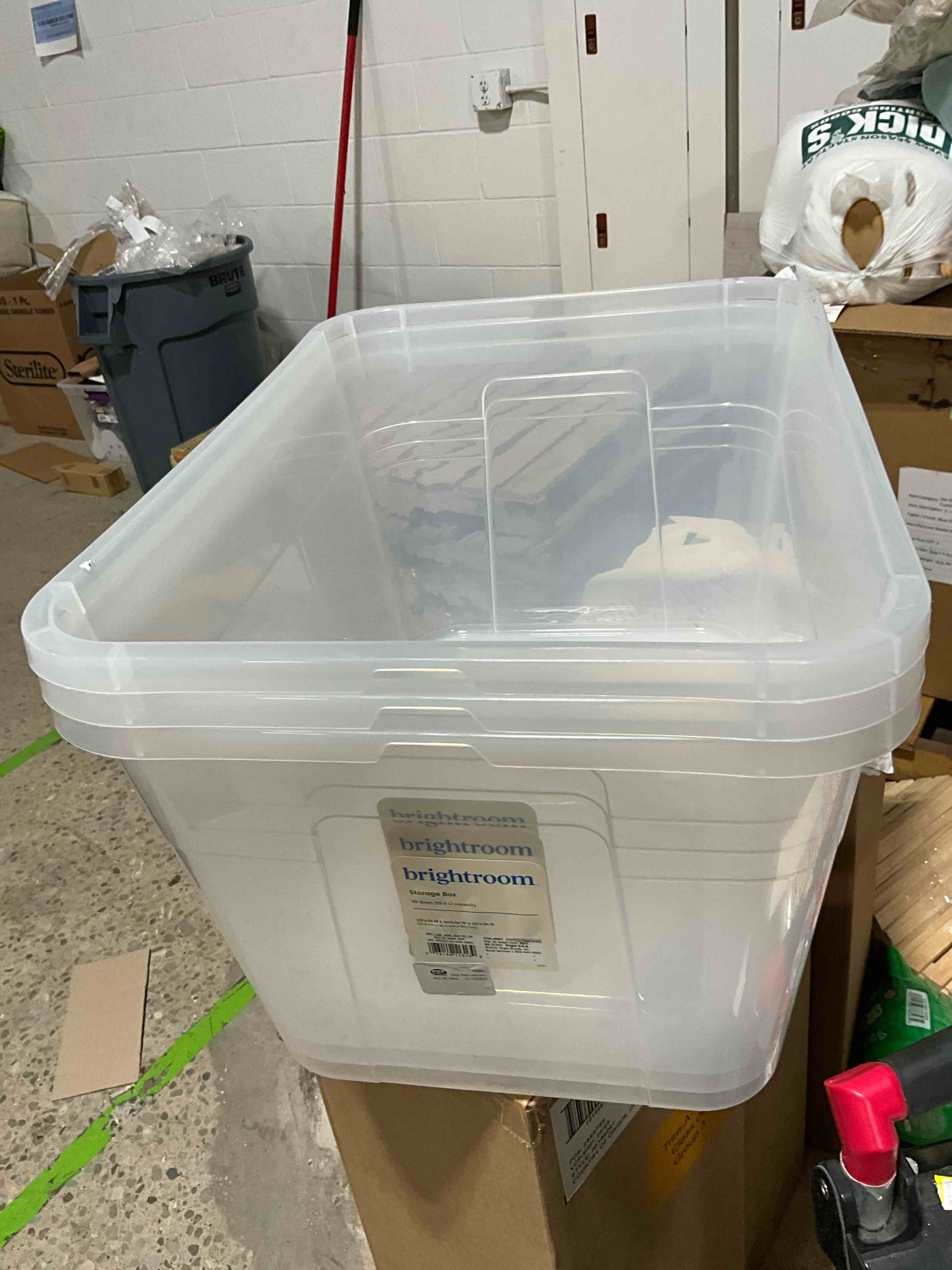Brightroom 56qt Clear Storage Box no lid