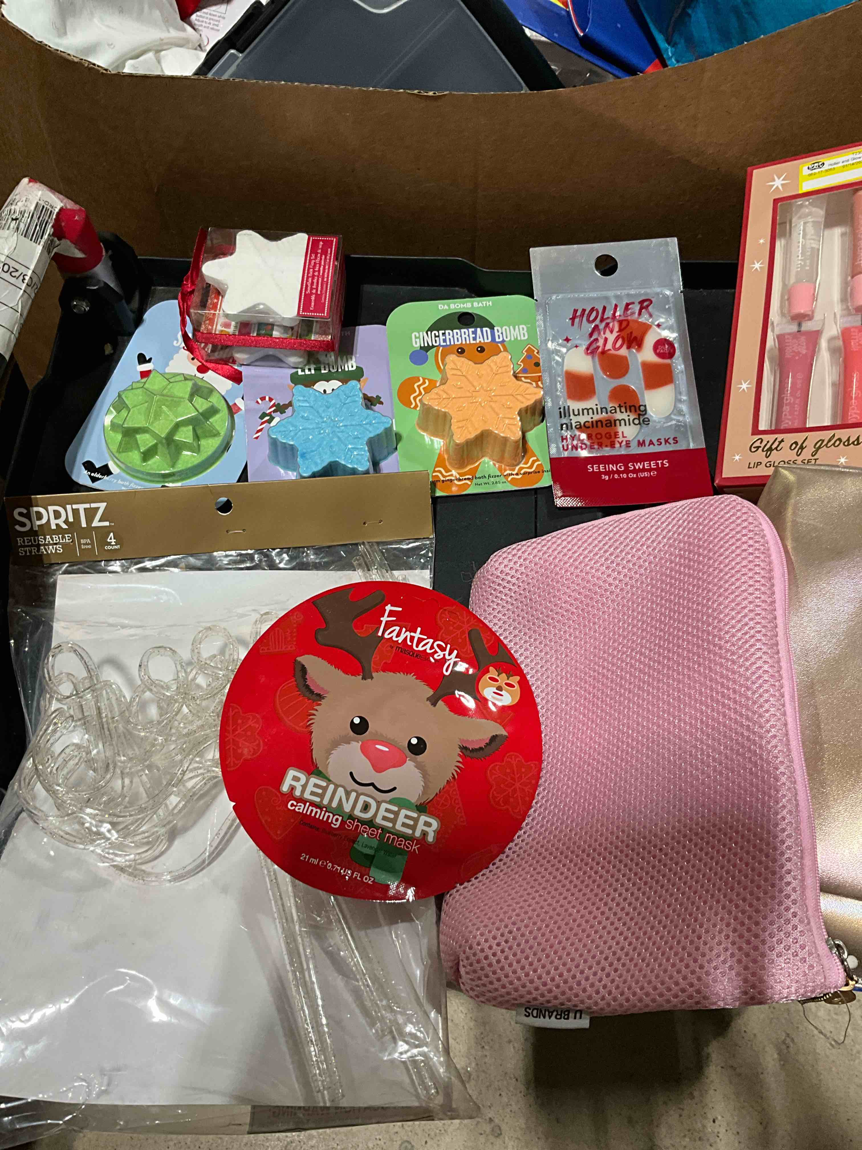 Assorted Lip Gloss, Bath Bombs And other beauty items