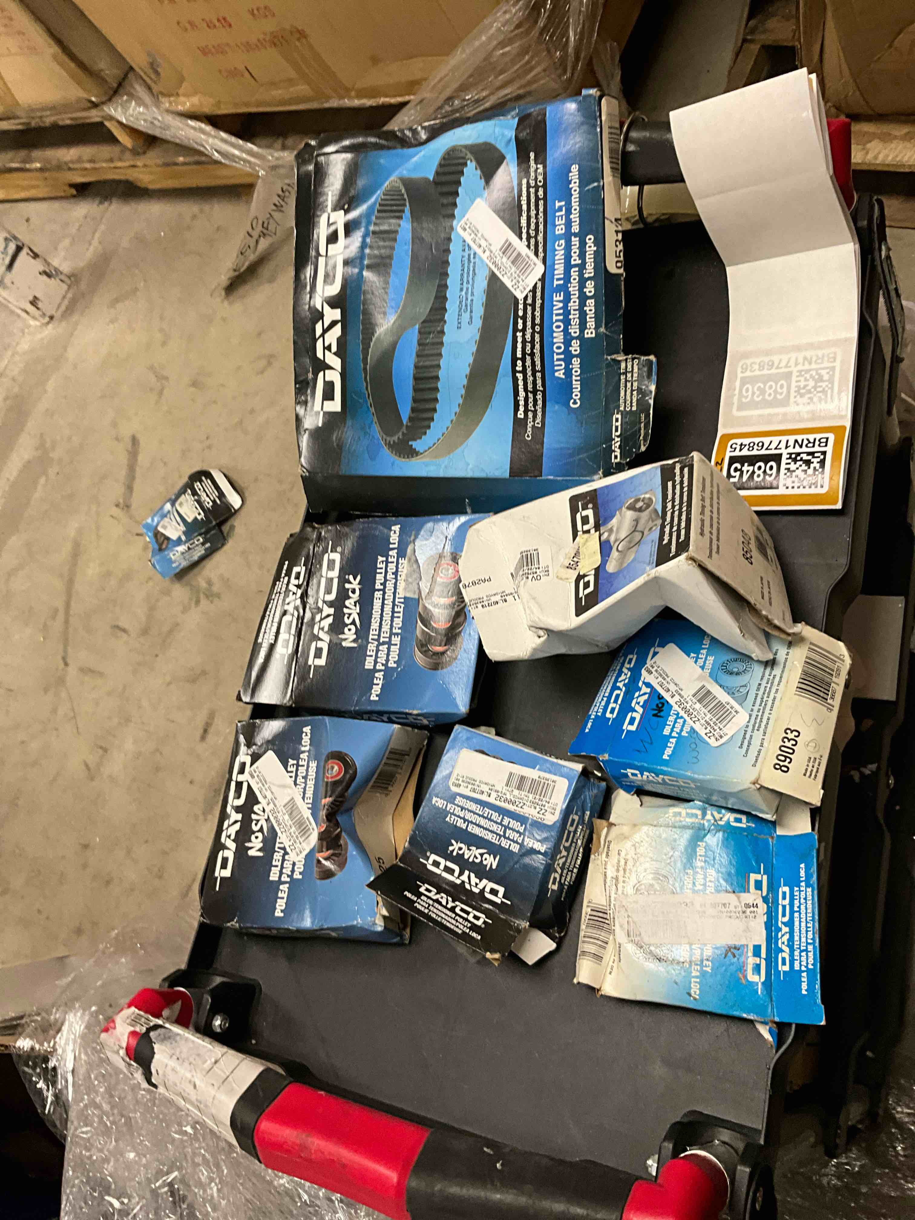 Assorted Dayco Extension Belt, Extensioner Pulley, And Belt tensioner