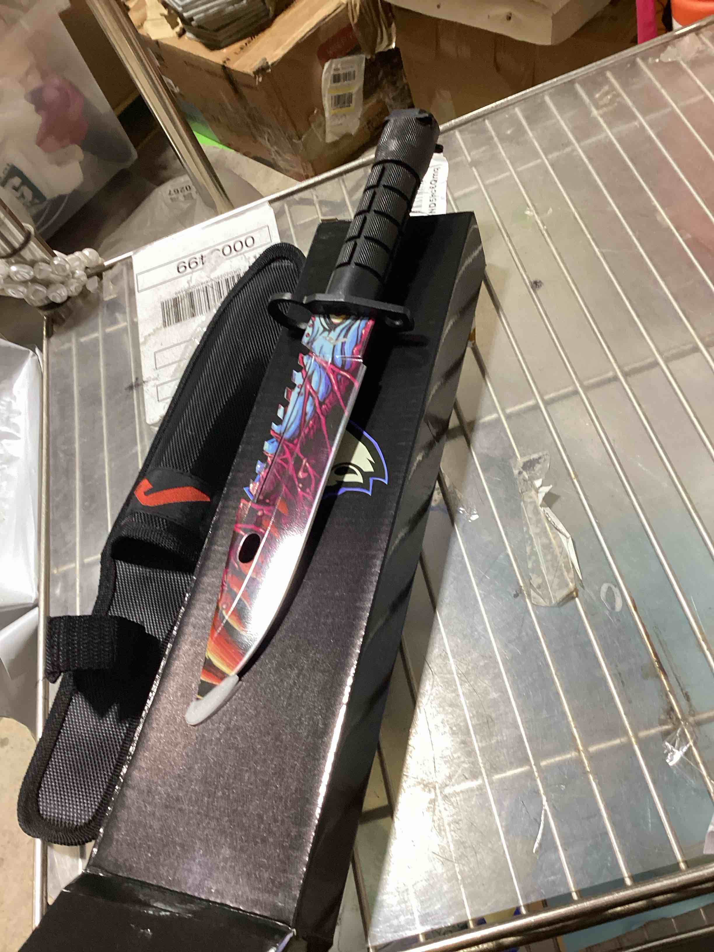 ariknives - Bayonet Knife Counter Skin Knife CS GO Strike Fair Hunting Knife Tactical Survival Camping Tool Bayonet (Hyperbeast)