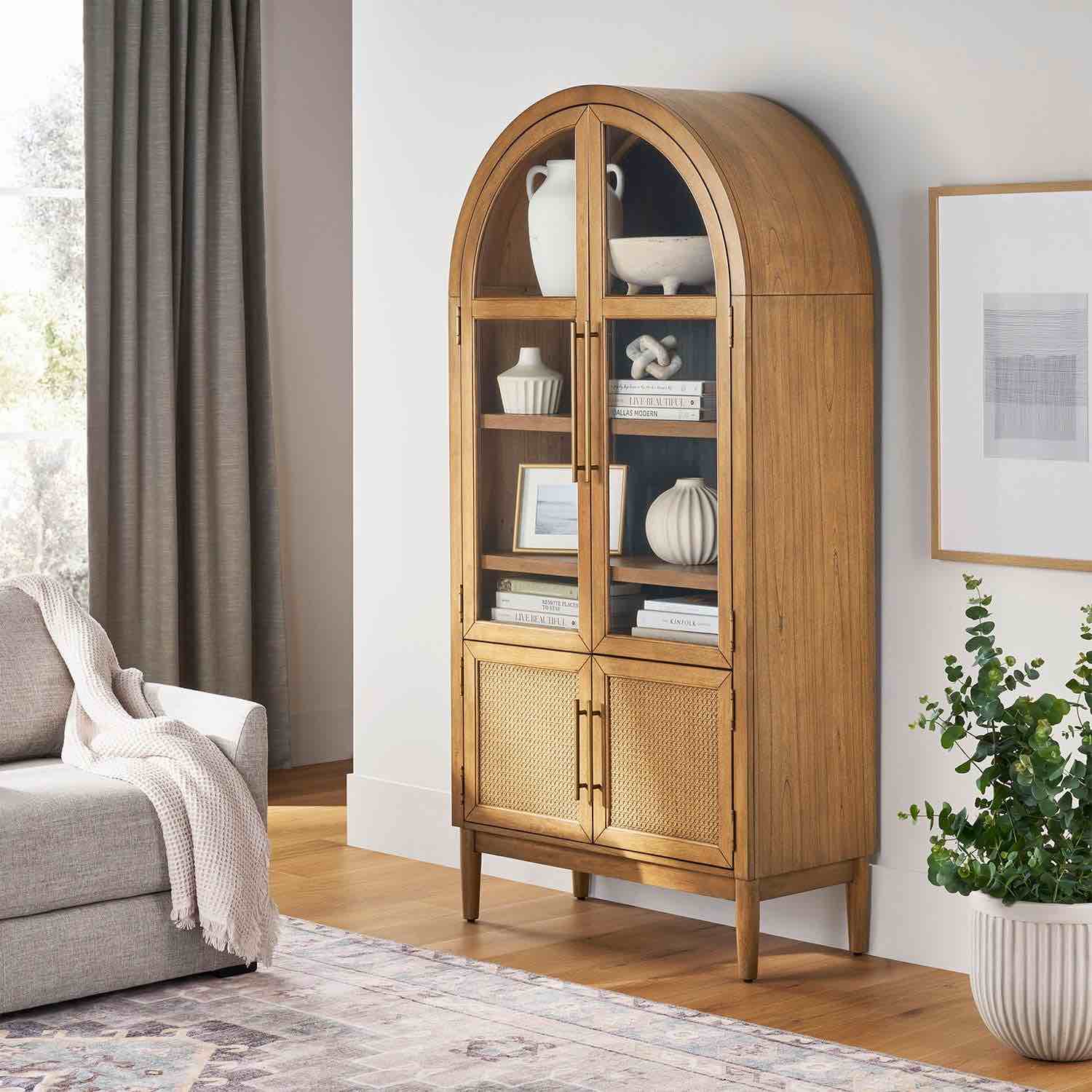 Member's Mark Enzo Storage Cabinet With Rattan Cabinet Doors