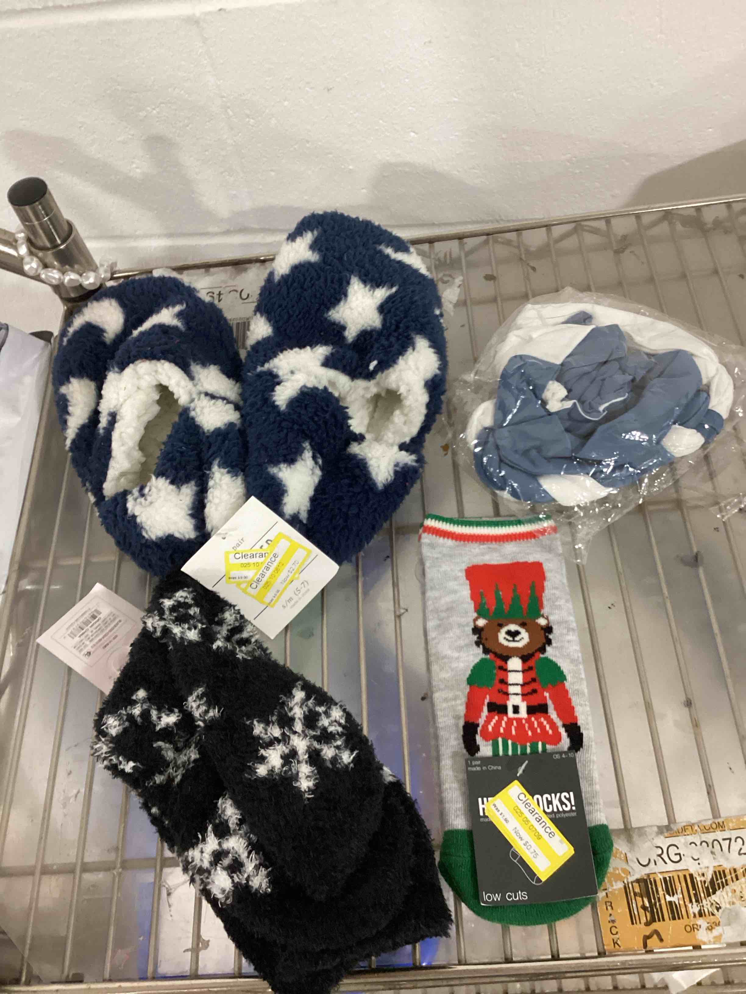 Women’s underwear, men’s, stockings, slippers