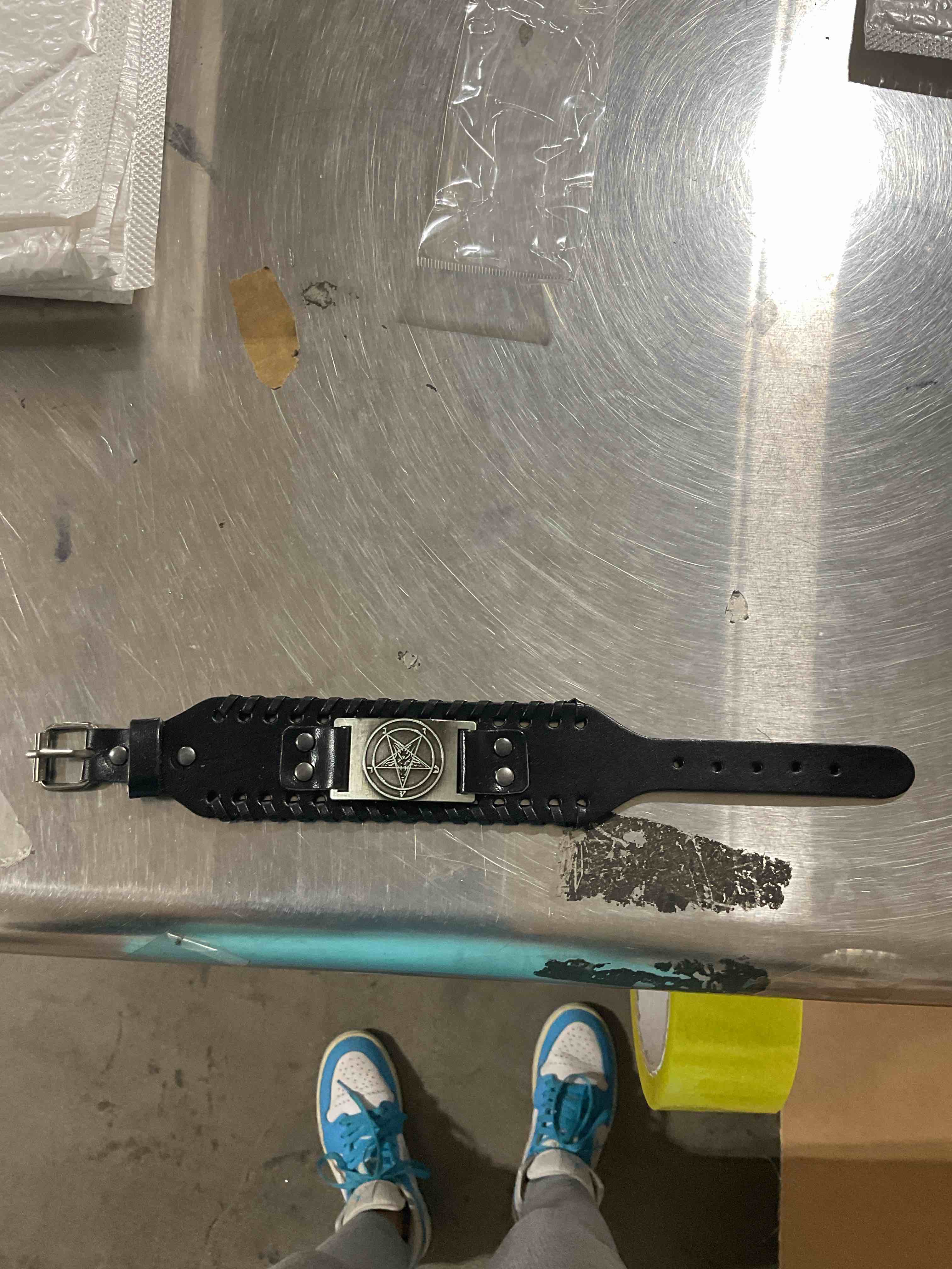 Brown leather bracelet