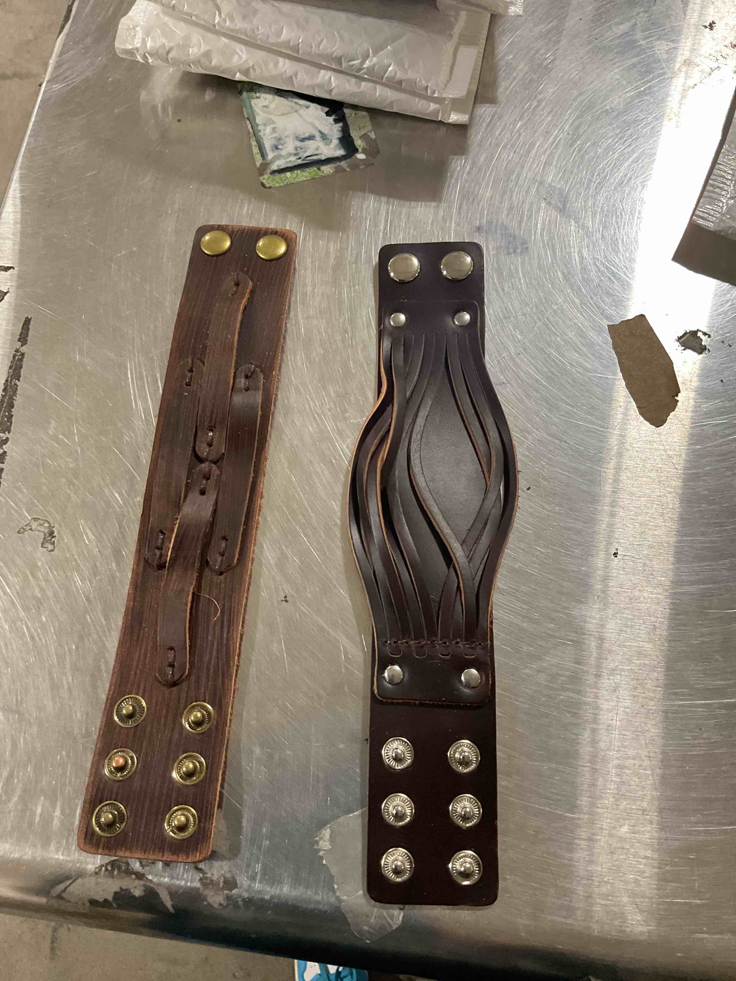 Brown leather bracelet