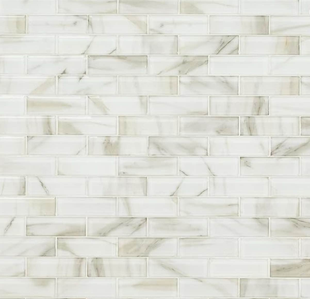 Ivory Amber Beveled Subway tiles