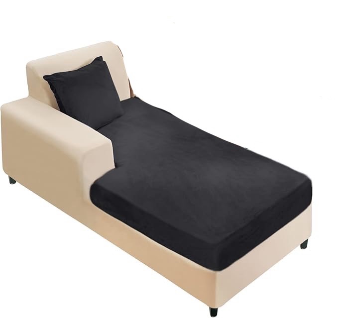 3pc - L Shaped Sofa Seat Cushions Black