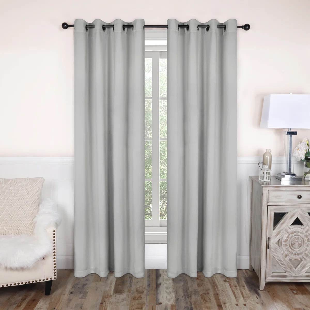 Bertland Solid Modern Room Darkening Curtains (Set of 4)