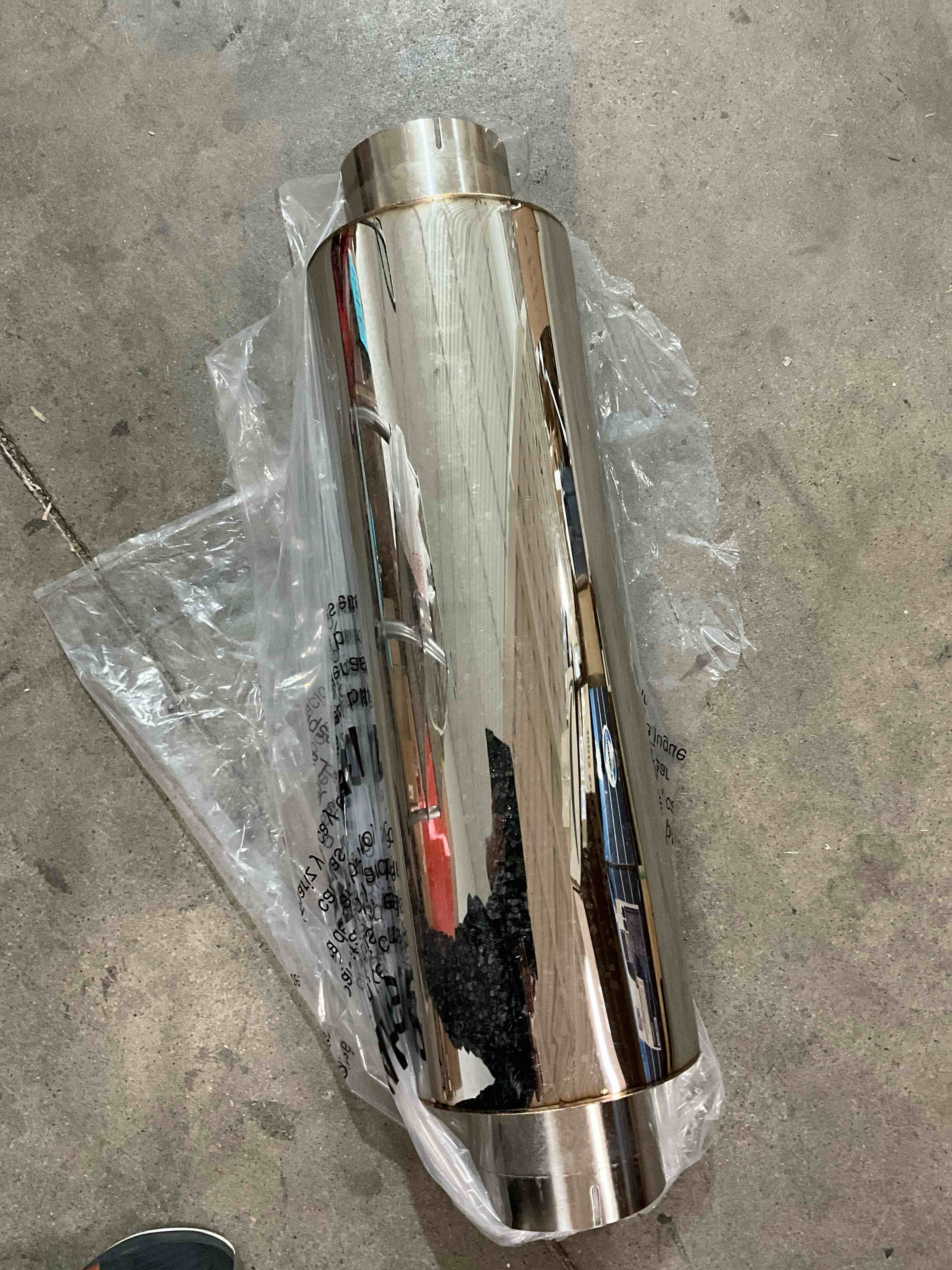 Performance Burn Titanium Universal Resonator / Muffler 5 Inch Inlet 5 Inch Outlet