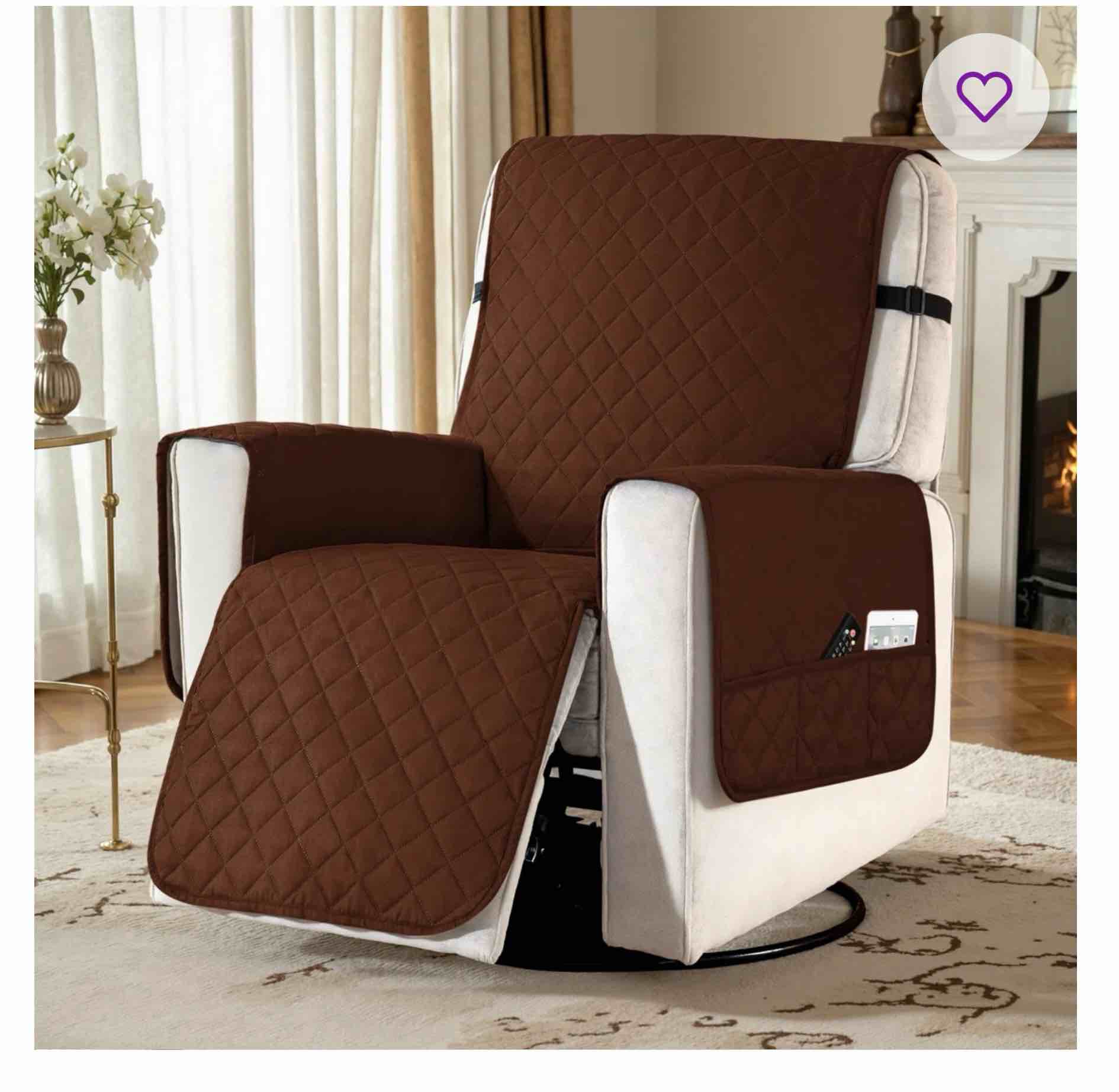 Reversible Comfort Box Cushion Recliner Slipcover