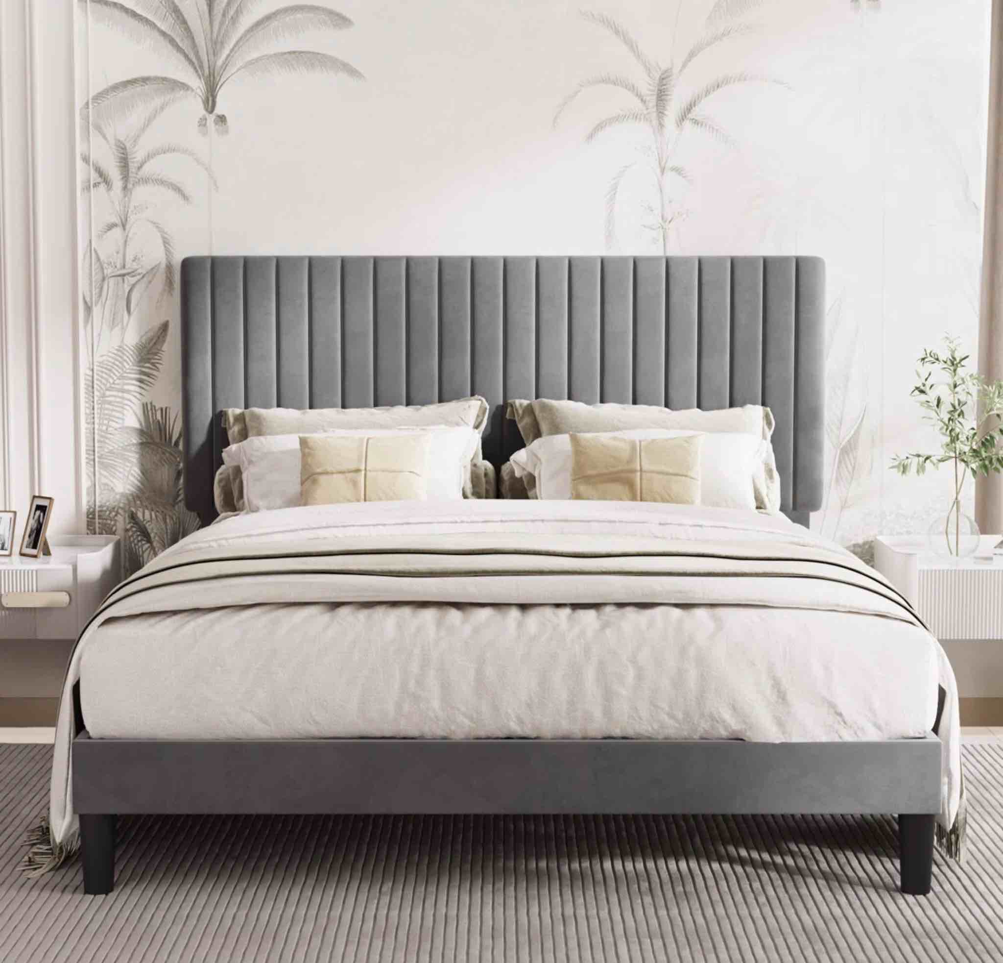 Dunphy Upholstered Platform Bed with Adjustable Headboard