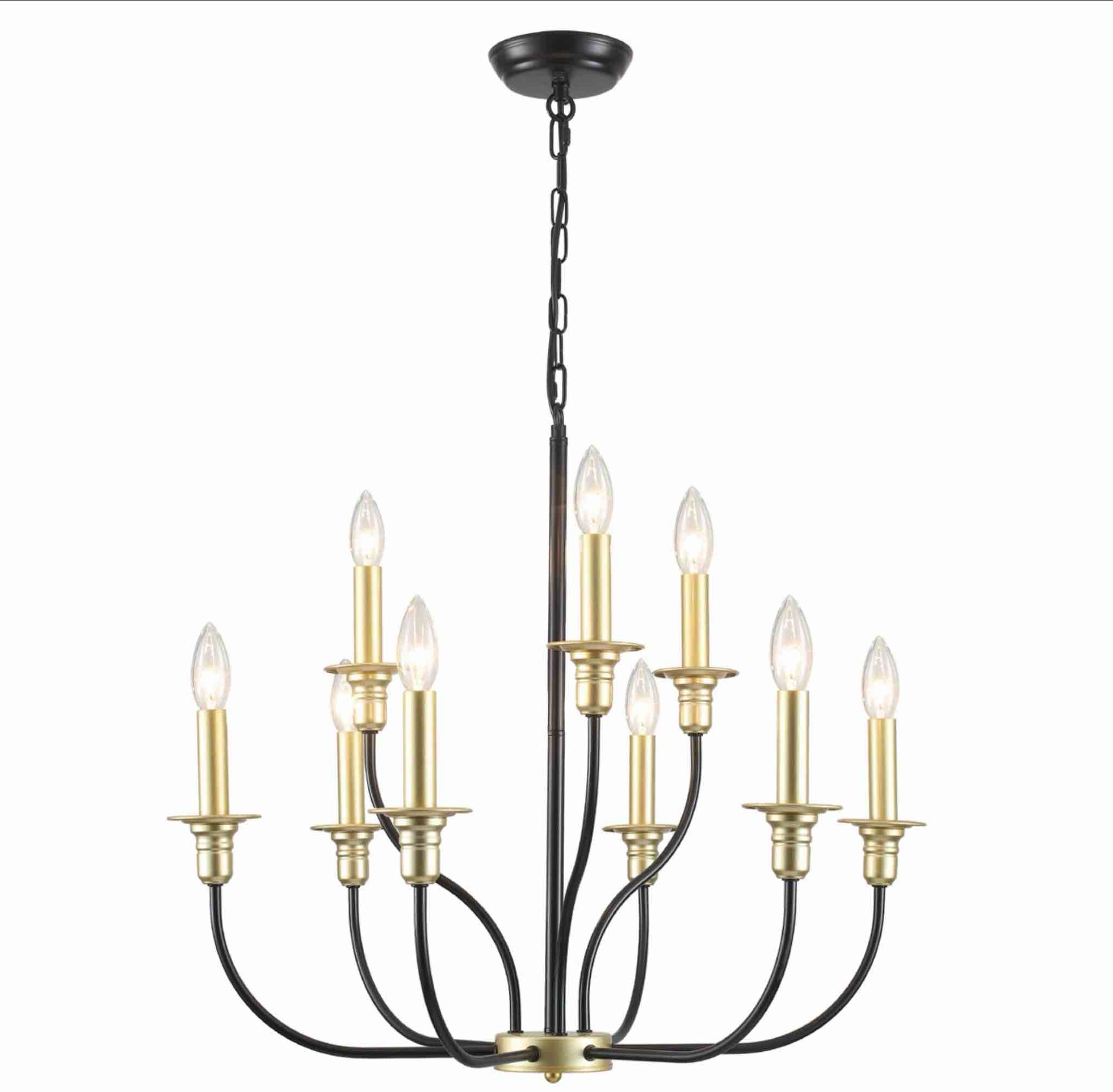 Marsheela 9 - Light 2 Tier Candle Style Farmhouse Chandelier for Stairs, Entryway, Foyer and Office