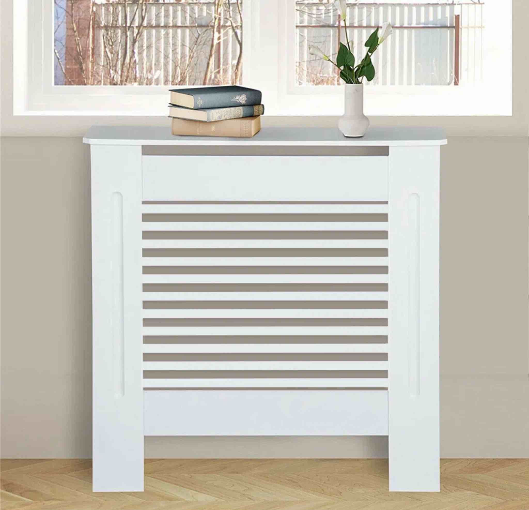 High Slatted Radiator Cover Heating Heater Cabinet Grill for Kitchen Bedroom Office