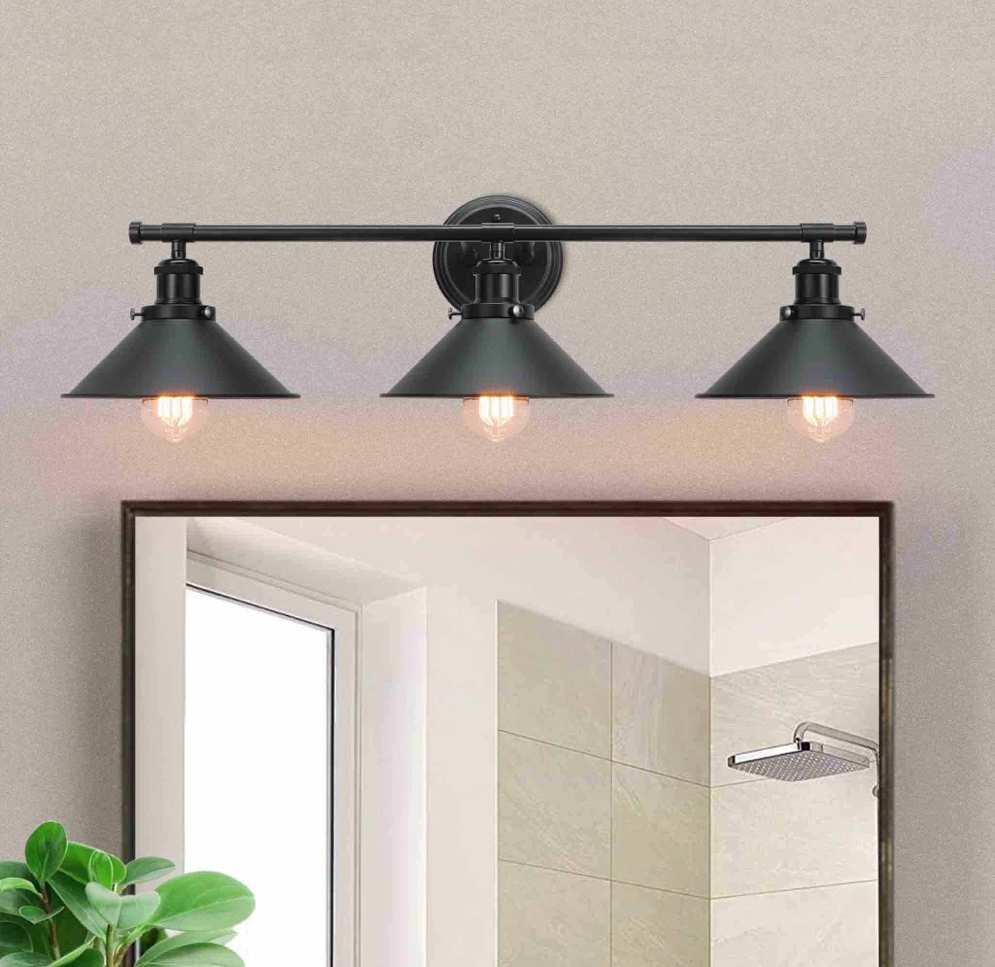Balfor 3-Light Dimmable Matte Black Vanity Light