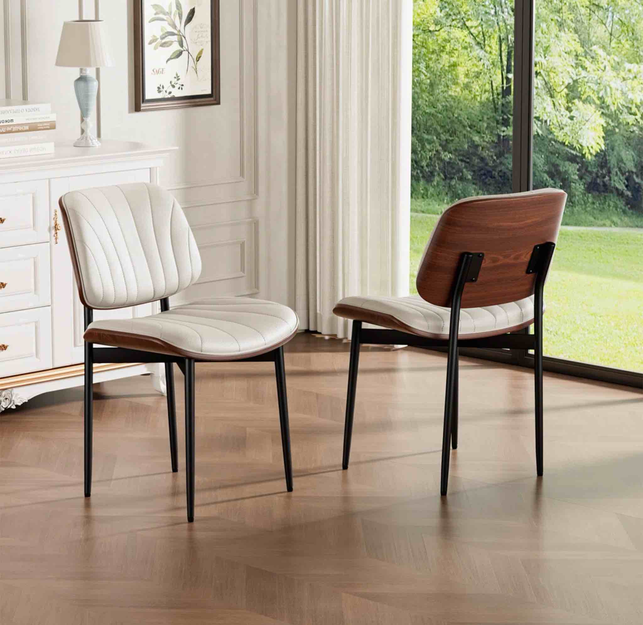 PU Leather Upholstered Dining Chairs,Side Chair for Dining Rooms,Kitchens,Living rooms (Set of 2)