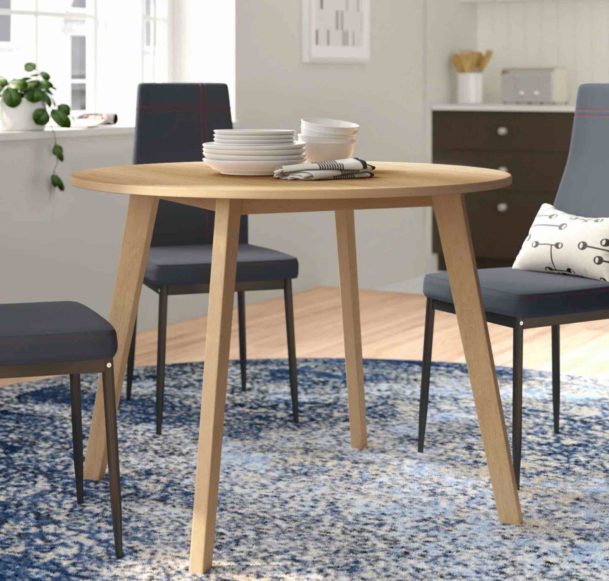Aquin Round Solid Wood Base Dining Table