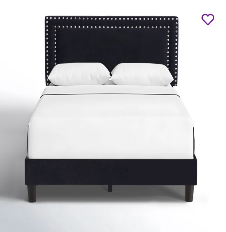 Twin Size Black Velvet Upholstered Platform Bed with Adjustable Headboard, Modern Bed Frame with Wood Slats, No Box Spring Needed
