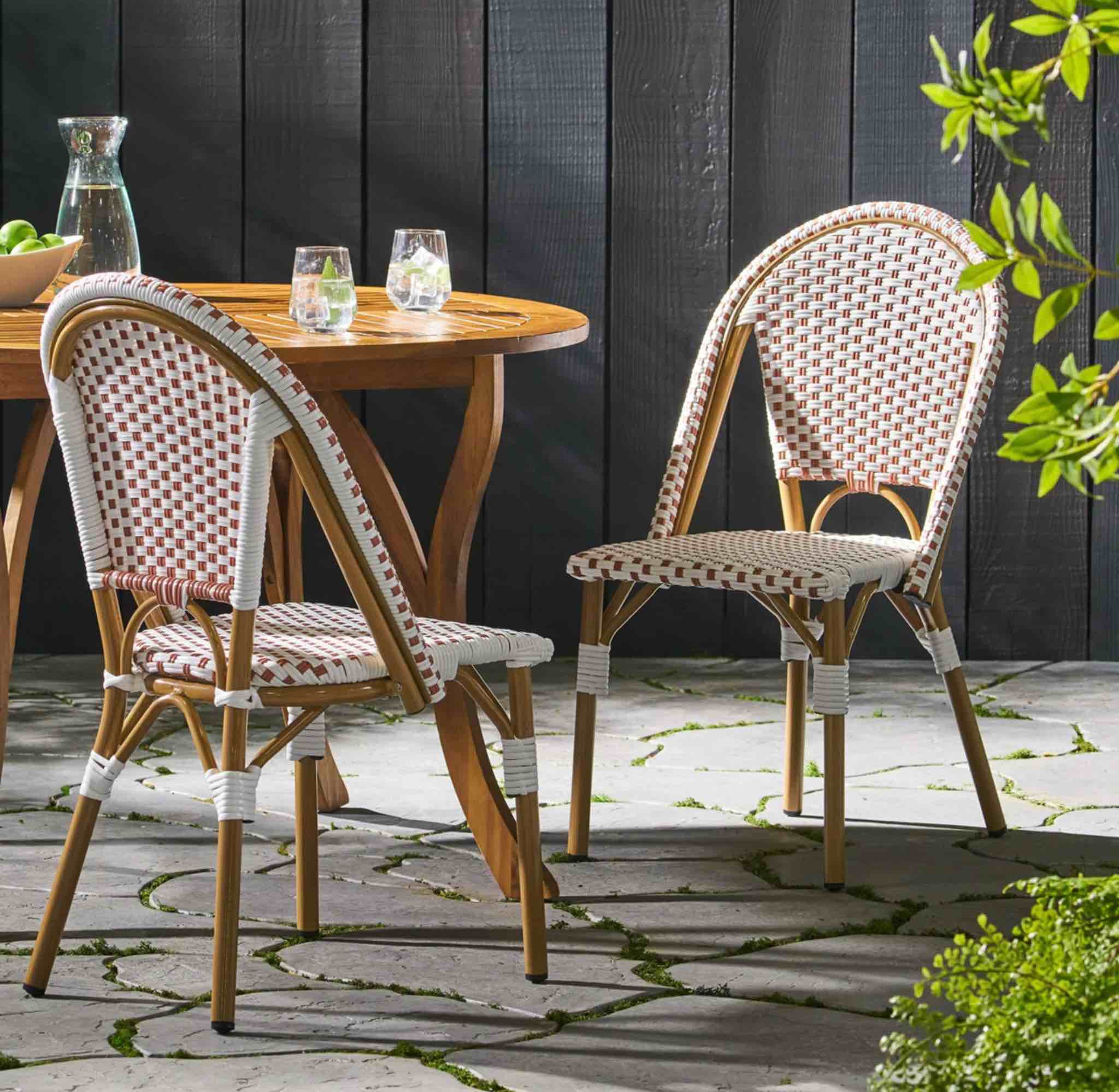 Polyethylene (PE) Wicker Wicker Outdoor Dining Side Chair (Set of 2)