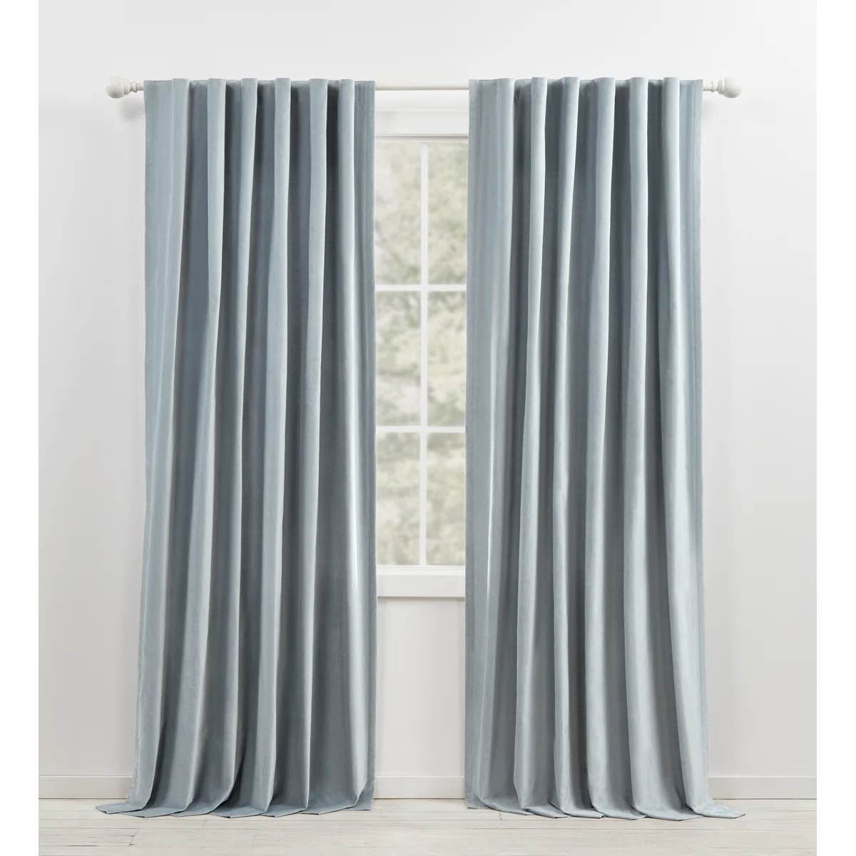 Lauren Ralph Lauren Velvety Room Darkening Solid 100% Cotton Velvet with Lining Back Tab/Rod Pocket Curtain Panel