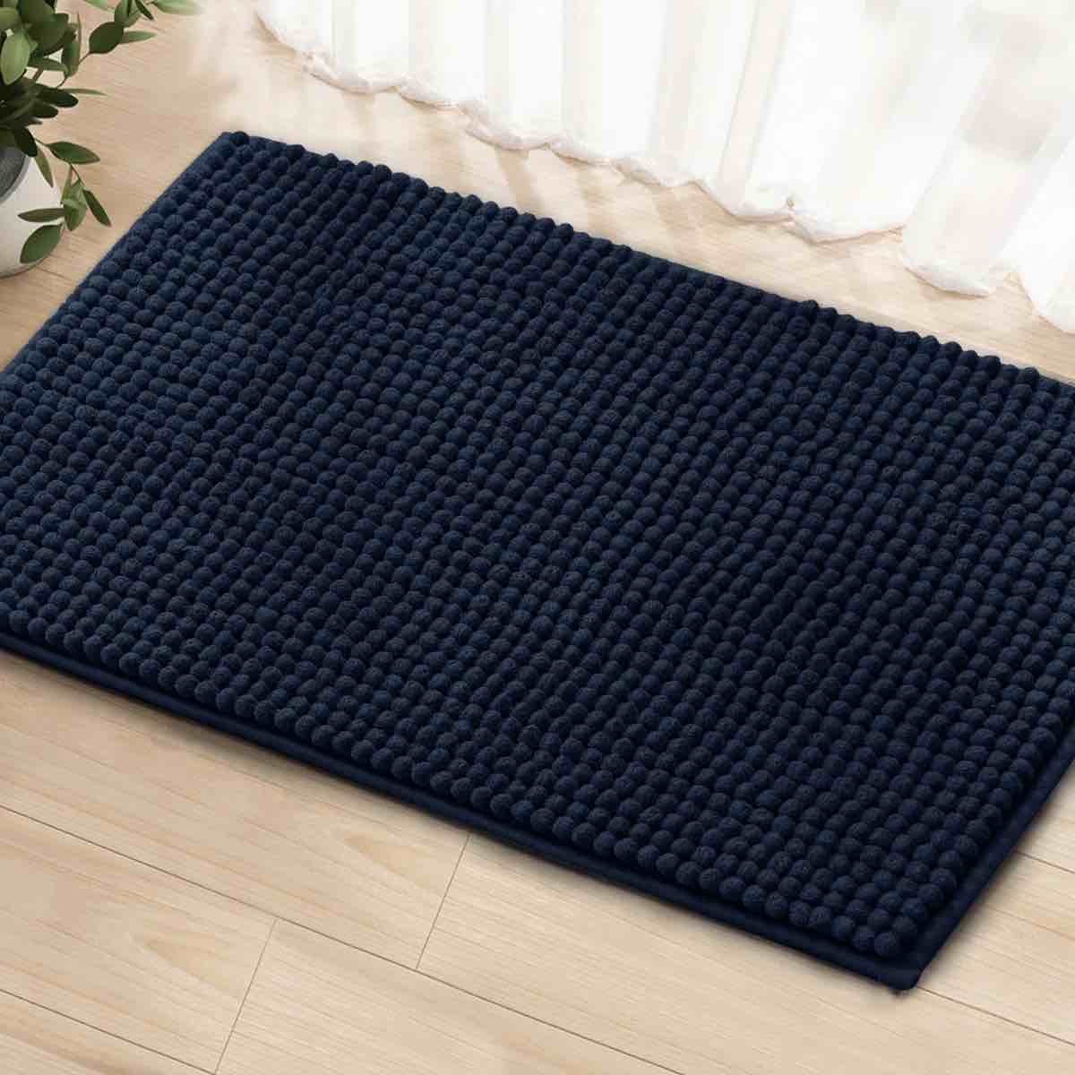 Azriah Luxury Chenille Super Soft Absorbent Polyester Rectangle Non-Slip Bath Rug