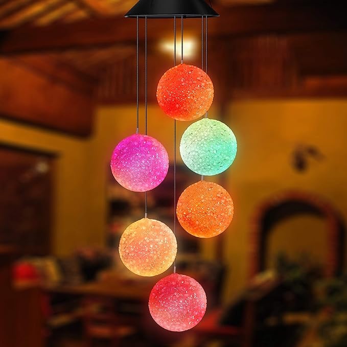 LED SOLAR WIND CHIME LAMP seven color change