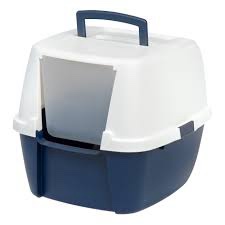 covered cat litter box with front door flap