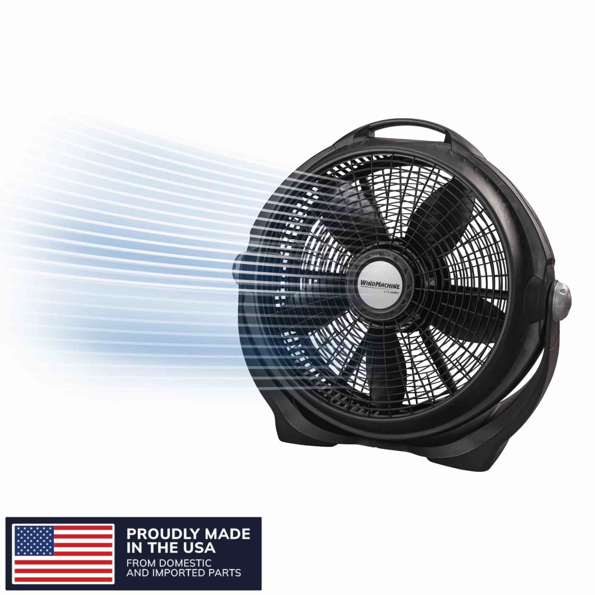 Lasko Wind Machine 20" 3-Speed Air Circulator Floor Fan, Black, A20302