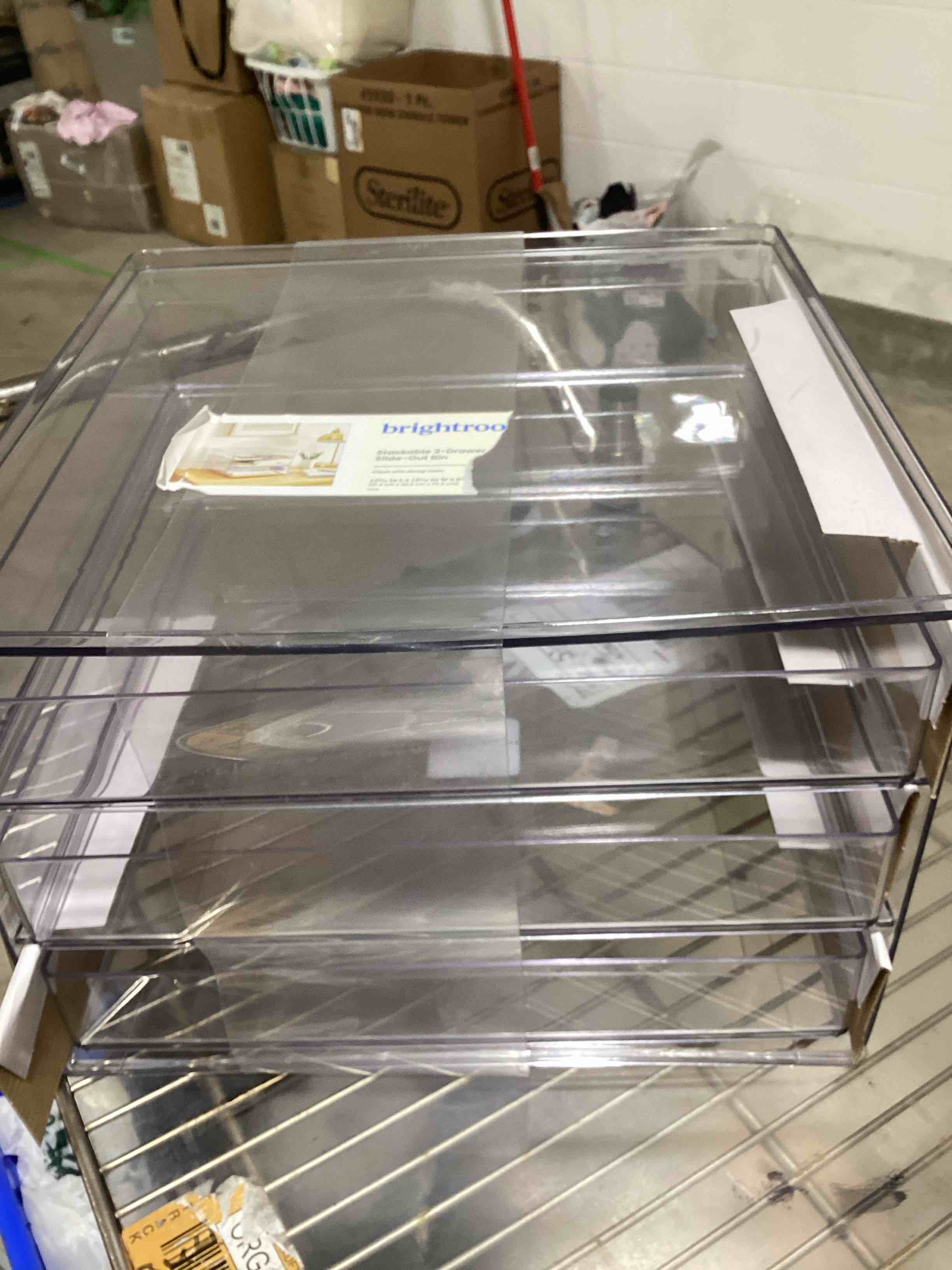 Brightroom. Stackable 3 - Drawer Slide- Out Bin 