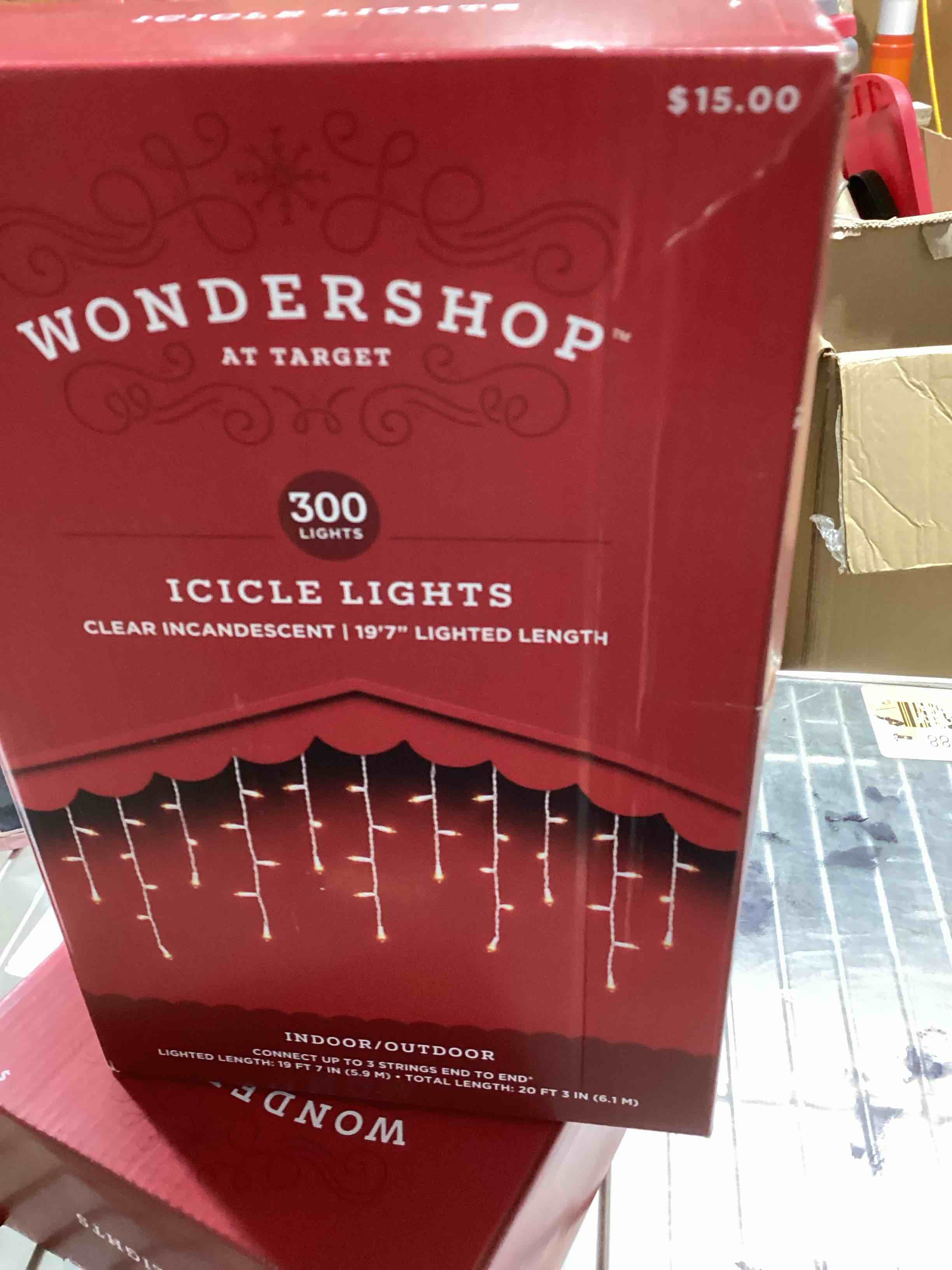 300ct Incandescent Mini Christmas Christmas Icicle Lights Clear with White Wire - Wondershop™