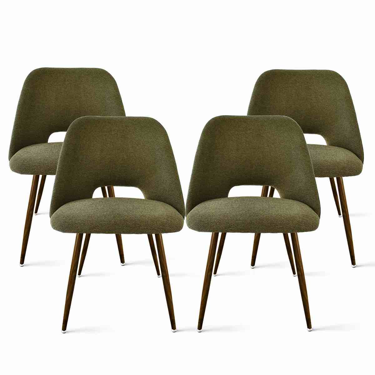 aunnika upholstered walnut dining chairs, set of 4