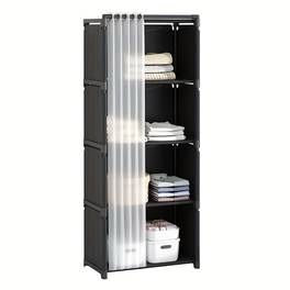 Storage shelf with curtain 