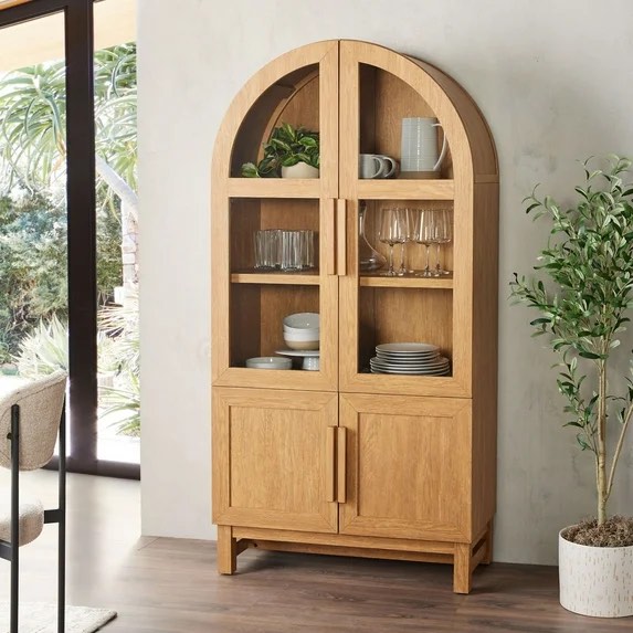 better Homes & Gardens Juliet light honey, dining room cabinet
