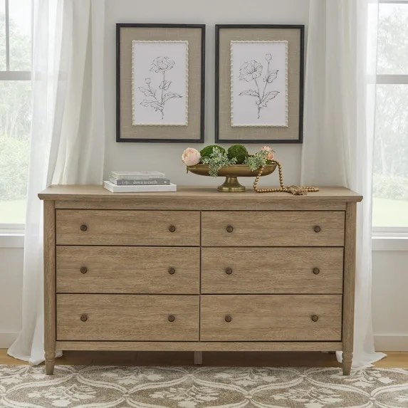 MY TEXAS HOUSE Monroe 6-Drawer Dresser, Brushed Oak® finish