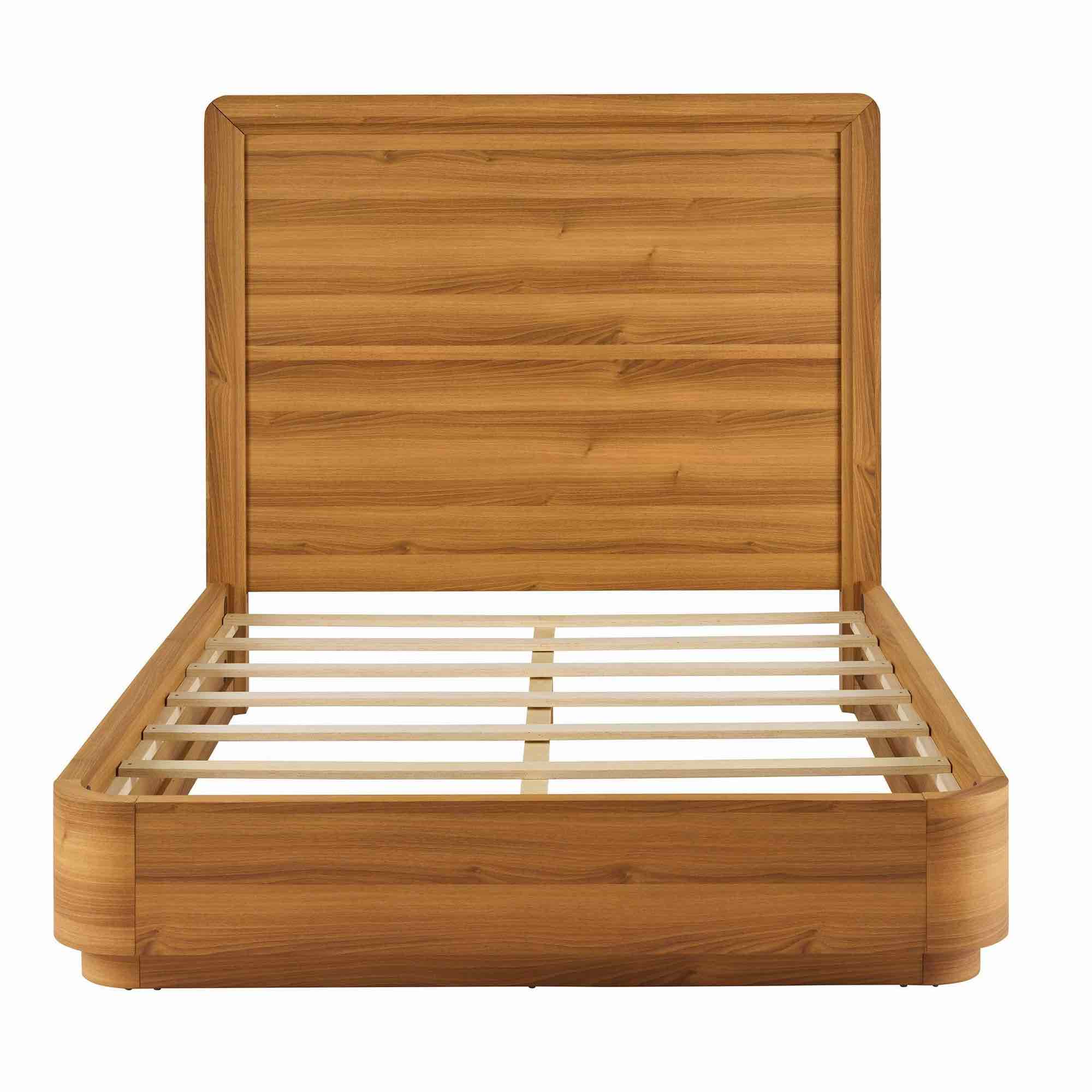 better homes and Garden Juliet curved bed light honey finish