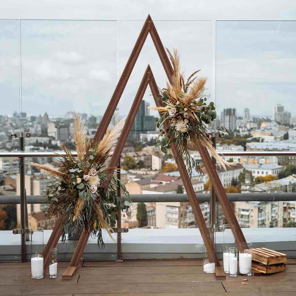 2 piece wood wedding arch stand decor backdrop frame stand large