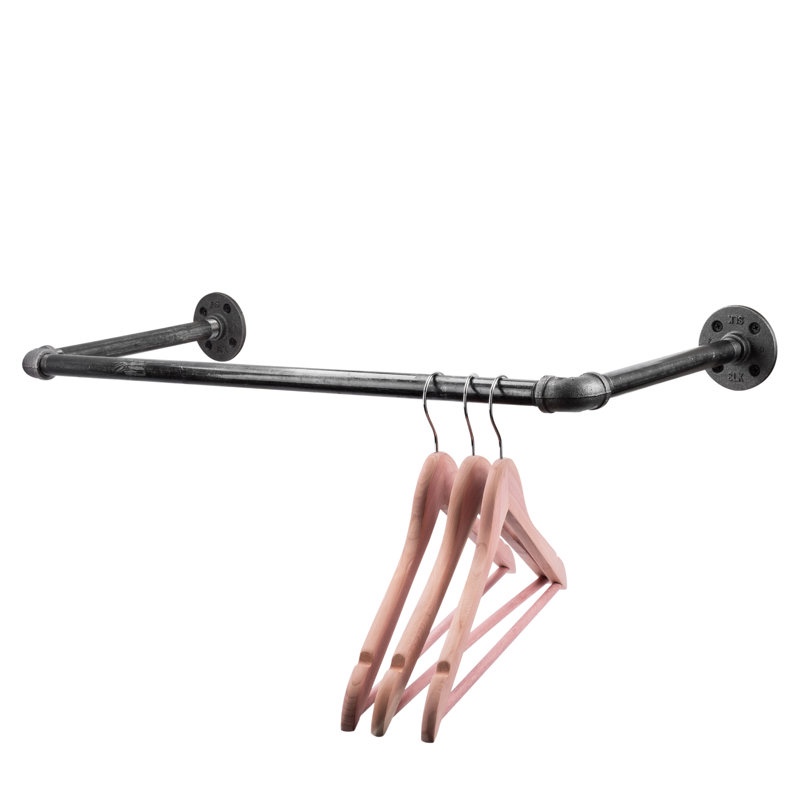 ludvig 27” wall mounted industrial pipe clothes rack
